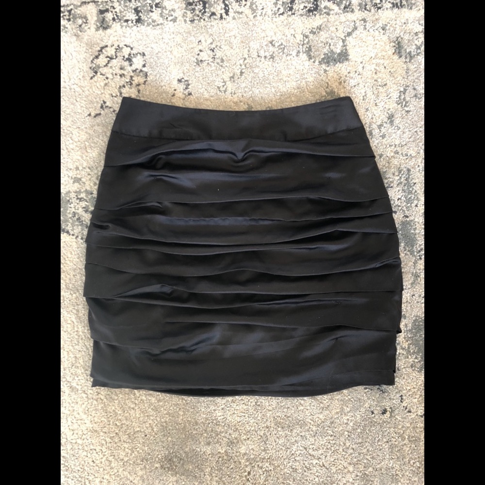EXPRESS SILK RUFFLED MINI SKIRT